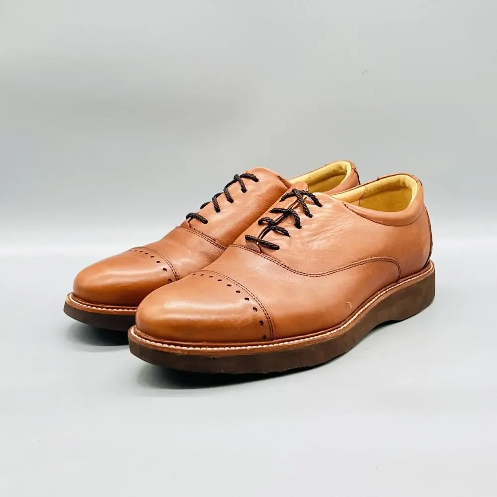 Samuel Hubbard Shoes Mens 7.5 Brown Leather Cap Toe Derby Oxford Dress Comfort